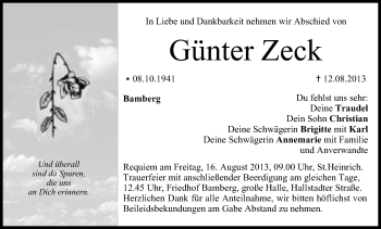 Anzeige von Günter Zeck von MGO