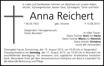 Anzeige von Anna Reichert von MGO
