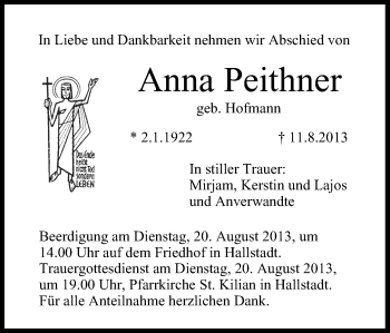 Anzeige von Anna Peithner von MGO