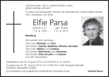 Anzeige von Elfie Parsa von MGO
