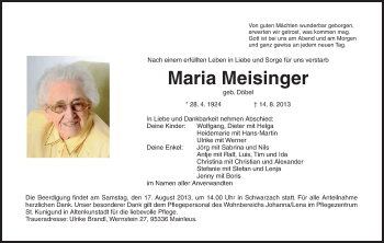 Anzeige von Maria Meisinger von MGO