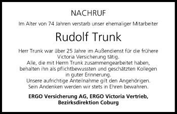 Anzeige von Rudolf Trunk von MGO