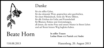 Anzeige von Beate Horn von MGO