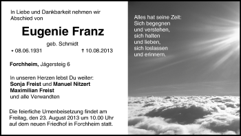 Anzeige von Eugenie Franz von MGO