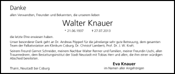 Anzeige von Walter Knauer von MGO