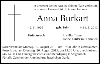 Anzeige von Anna Burkart von MGO
