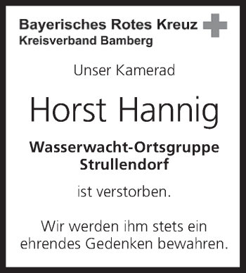 Anzeige von Horst Hannig von MGO