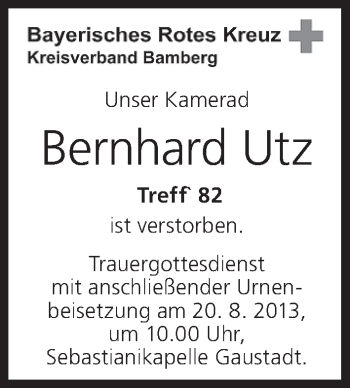 Anzeige von Bernhard Utz von MGO