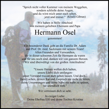 Anzeige von Hermann Osel von MGO
