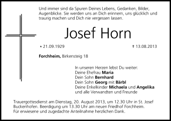 Anzeige von Josef Horn von MGO
