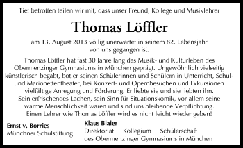 Anzeige von Thomas Löffler von MGO