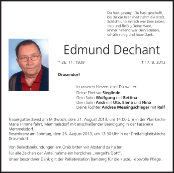 Anzeige von Edmund Dechant von MGO