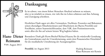 Anzeige von Hans-Dieter Reimann von MGO