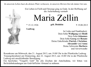 Anzeige von Maria Zellin von MGO