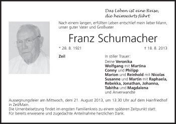 Anzeige von Franz Schumacher von MGO