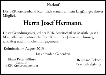 Anzeige von Josef Hermann von MGO