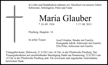 Anzeige von Maria Glauber von MGO