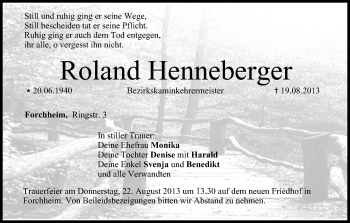 Anzeige von Roland Henneberger von MGO