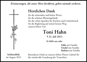 Anzeige von Toni Hahn von MGO