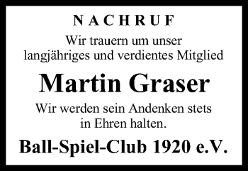 Anzeige von Martin Graser von MGO