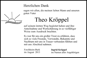 Anzeige von Theo Kröppel von MGO