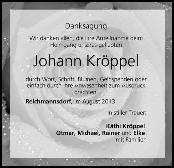 Anzeige von Johann Kröppel von MGO