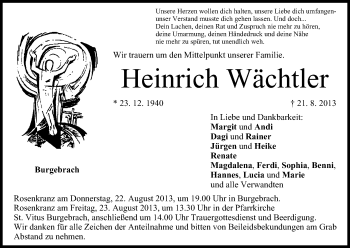 Anzeige von Heinrich Wächtler von MGO