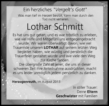 Anzeige von Lothar Schmitt von MGO