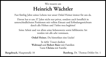 Anzeige von Heinrich Wächtler von MGO