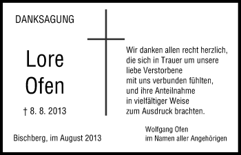 Anzeige von Eleonore Ofen von MGO