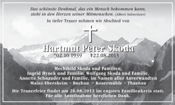 Anzeige von Hartmut Peter Skoda von MGO