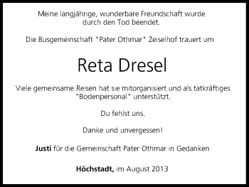 Anzeige von Margaretha Dresel von MGO