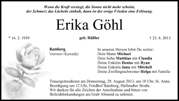 Anzeige von Erika Göhl von MGO
