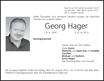 Anzeige von Georg Hager von MGO