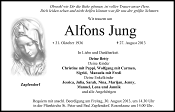 Anzeige von Alfons Jung von MGO