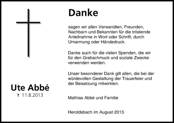 Anzeige von Ute Abbé von MGO