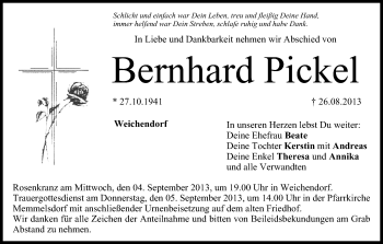 Anzeige von Bernhard Pickel von MGO