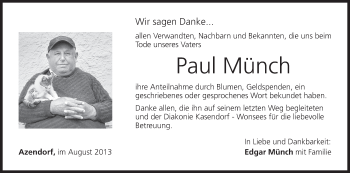 Anzeige von Paul Münch von MGO