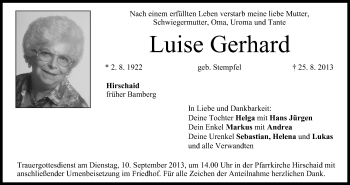 Anzeige von Luise Gerhard von MGO