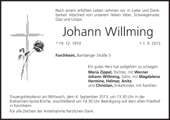 Anzeige von Johann Willming von MGO
