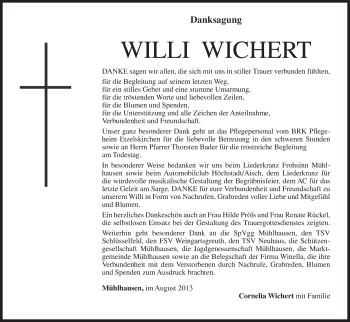 Anzeige von Willi Wichert von MGO