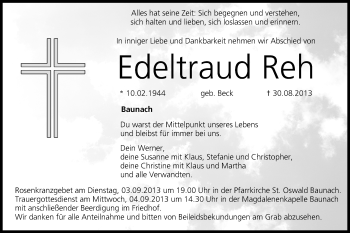 Anzeige von Edeltraud Reh von MGO