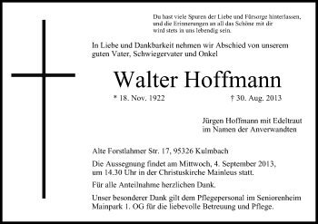 Anzeige von Walter Hoffmann von MGO