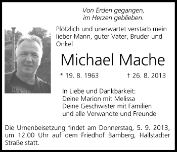 Anzeige von Michael Mache von MGO