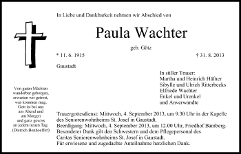Anzeige von Paula Wachter von MGO