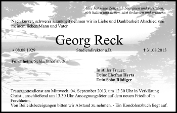 Anzeige von Georg Reck von MGO