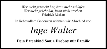 Anzeige von Inge Walter von MGO