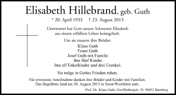 Anzeige von Elisabeth Hillebrand von MGO