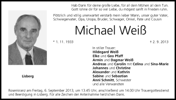 Anzeige von Michael Weiß von MGO