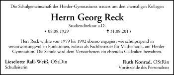Anzeige von Georg Reck von MGO